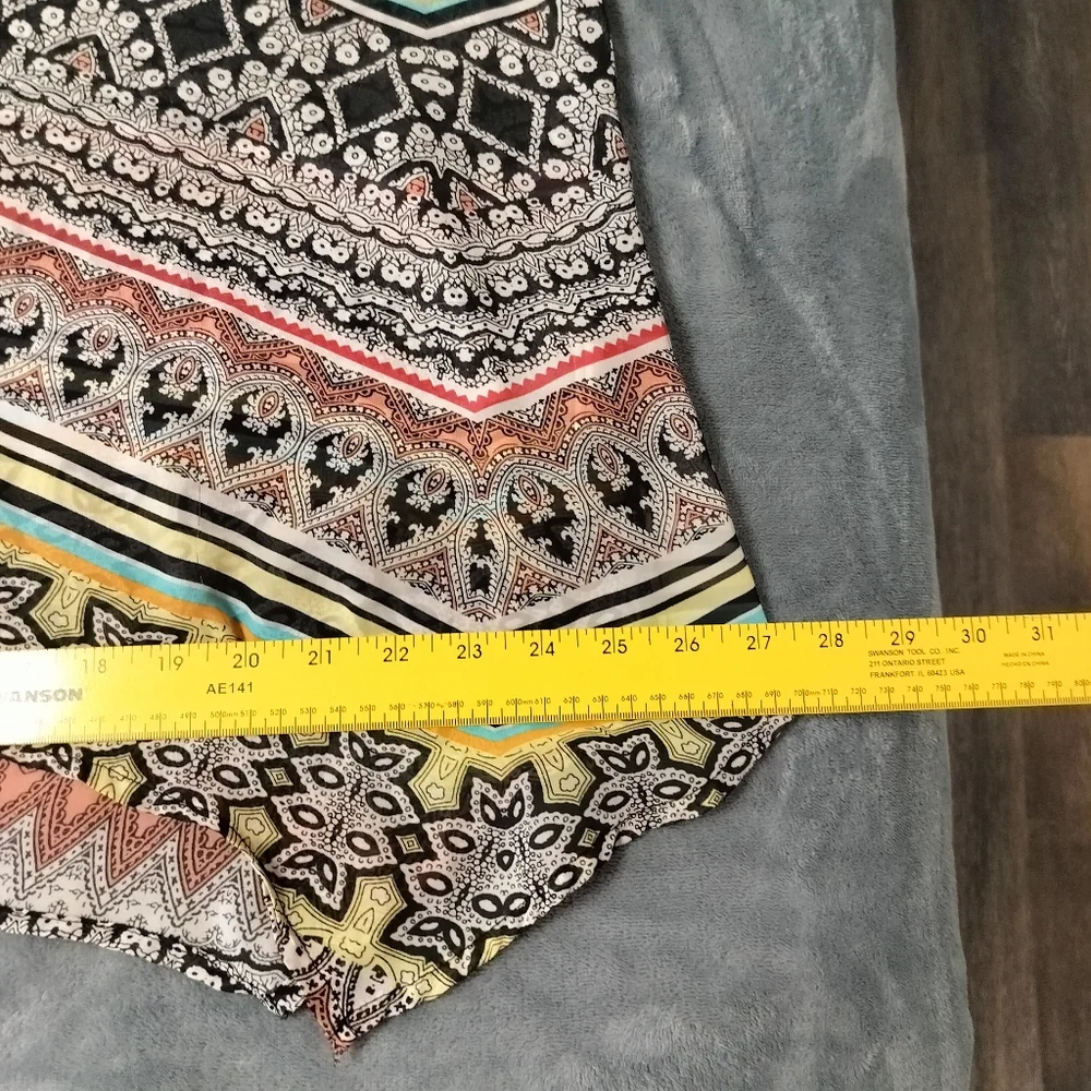 2/$30 Geometric Print Sheer Swim Bathing Suit Coverup Popover‎ Tunic Size XL